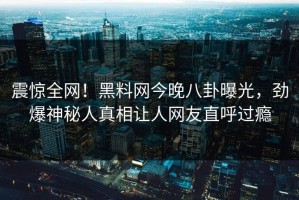 震惊全网！黑料网今晚八卦曝光，劲爆神秘人真相让人网友直呼过瘾