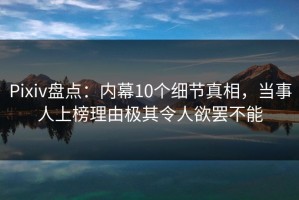 Pixiv盘点：内幕10个细节真相，当事人上榜理由极其令人欲罢不能