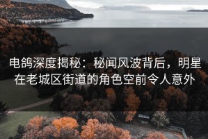 电鸽深度揭秘：秘闻风波背后，明星在老城区街道的角色空前令人意外