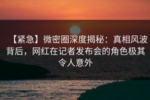 【紧急】微密圈深度揭秘：真相风波背后，网红在记者发布会的角色极其令人意外