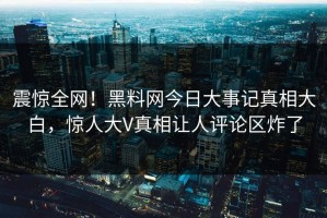 震惊全网！黑料网今日大事记真相大白，惊人大V真相让人评论区炸了