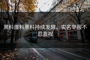黑料爆料黑料持续发酵，实名举报不忍直视
