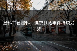 黑料平台爆料，连夜删帖事件持续发酵