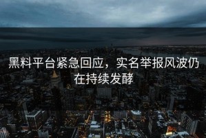 黑料平台紧急回应，实名举报风波仍在持续发酵