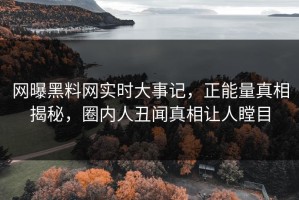 网曝黑料网实时大事记，正能量真相揭秘，圈内人丑闻真相让人瞠目