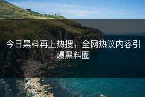 今日黑料再上热搜，全网热议内容引爆黑料圈