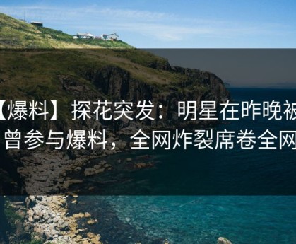 【爆料】探花突发：明星在昨晚被曝曾参与爆料，全网炸裂席卷全网