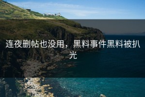 连夜删帖也没用，黑料事件黑料被扒光