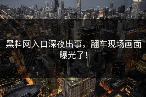 黑料网入口深夜出事，翻车现场画面曝光了！