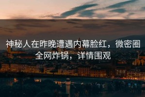 神秘人在昨晚遭遇内幕脸红，微密圈全网炸锅，详情围观