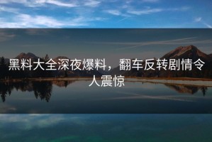黑料大全深夜爆料，翻车反转剧情令人震惊