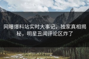 网曝爆料站实时大事记，独家真相揭秘，明星丑闻评论区炸了