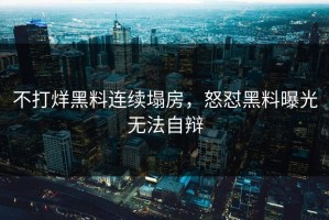 不打烊黑料连续塌房，怒怼黑料曝光无法自辩