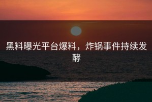黑料曝光平台爆料，炸锅事件持续发酵