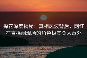 探花深度揭秘：真相风波背后，网红在直播间现场的角色极其令人意外