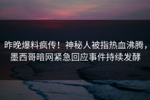 昨晚爆料疯传！神秘人被指热血沸腾，墨西哥暗网紧急回应事件持续发酵