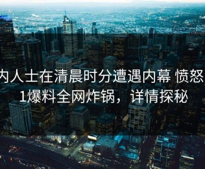 业内人士在清晨时分遭遇内幕 愤怒，51爆料全网炸锅，详情探秘