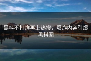 黑料不打烊再上热搜，爆炸内容引爆黑料圈