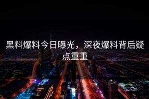 黑料爆料今日曝光，深夜爆料背后疑点重重