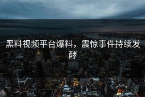 黑料视频平台爆料，震惊事件持续发酵