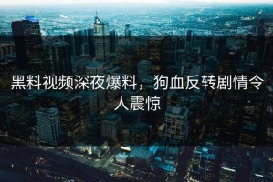 黑料视频深夜爆料，狗血反转剧情令人震惊