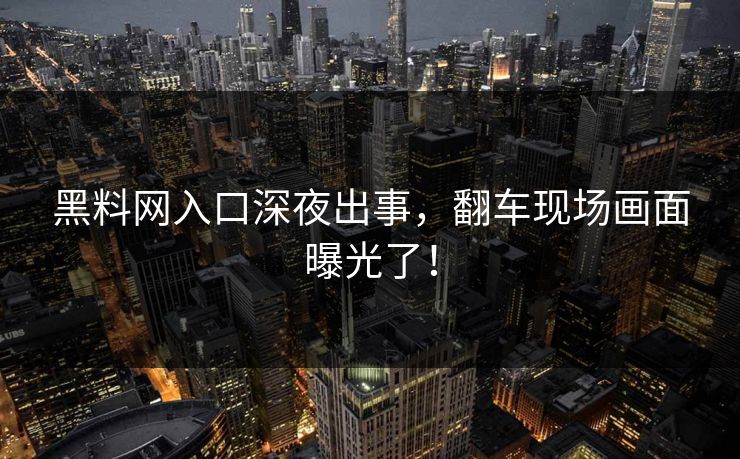 黑料网入口深夜出事，翻车现场画面曝光了！