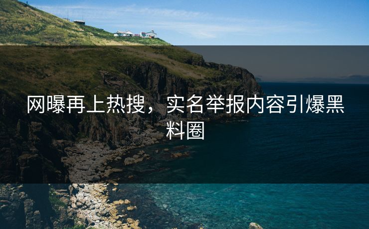 网曝再上热搜，实名举报内容引爆黑料圈
