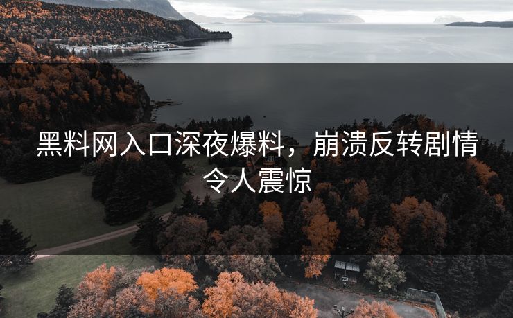 黑料网入口深夜爆料，崩溃反转剧情令人震惊