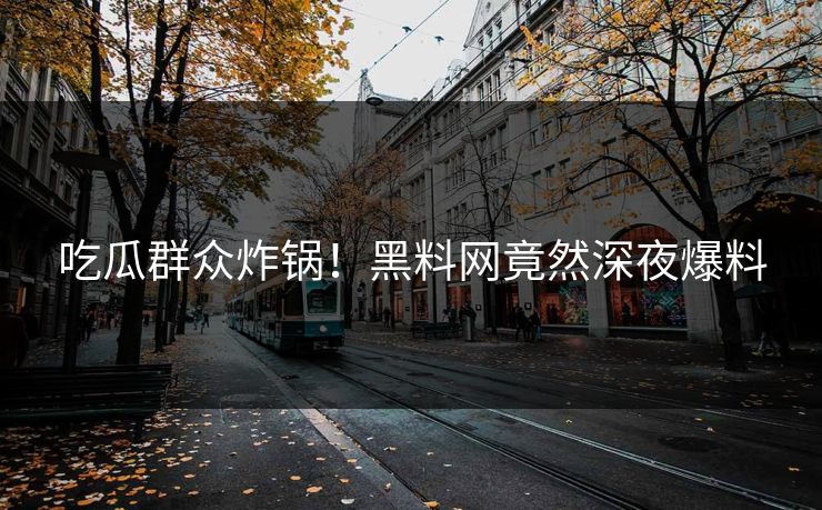 吃瓜群众炸锅！黑料网竟然深夜爆料